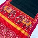 Black Plain Semi Patola Saree 2